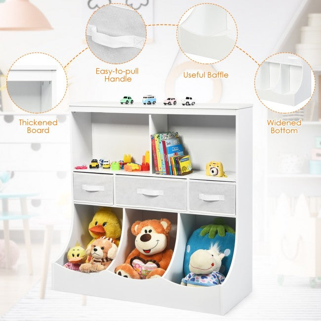 Freestanding Combo Cubby Bin Toy Storage
