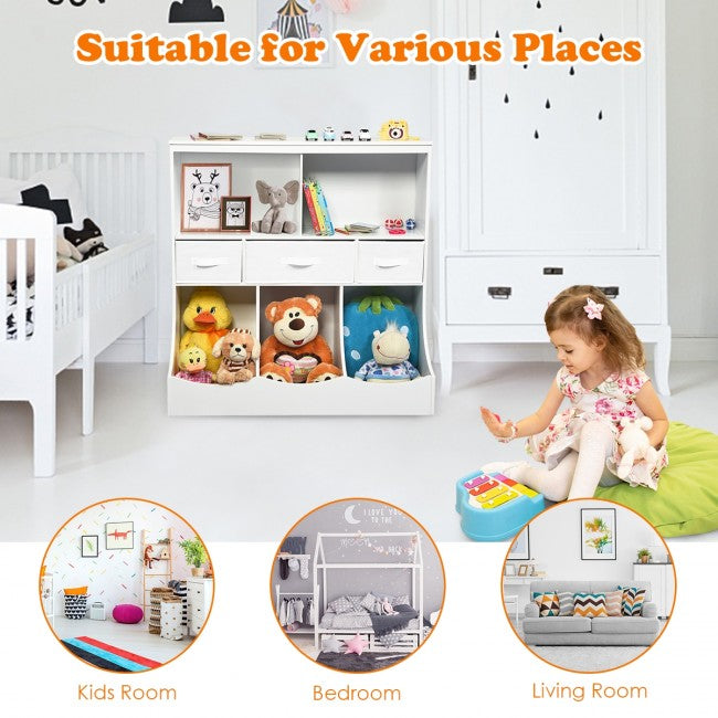 Freestanding Combo Cubby Bin Toy Storage