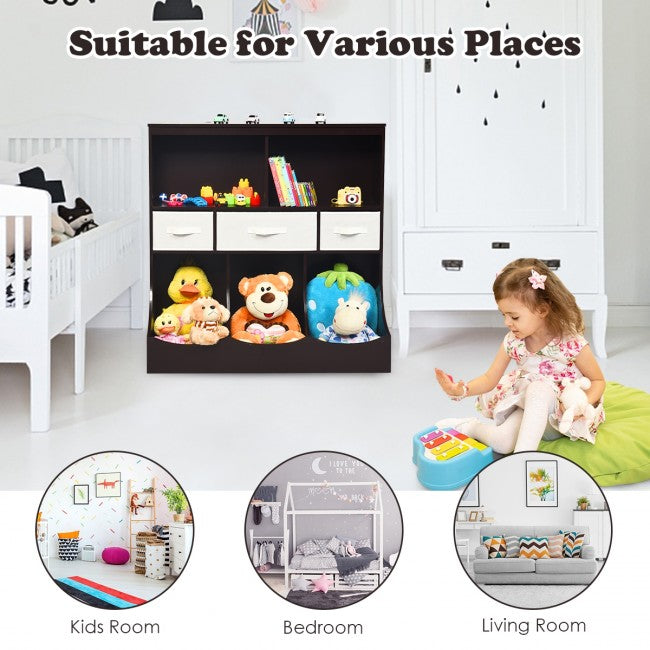 Freestanding Combo Cubby Bin Toy Storage