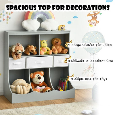Freestanding Combo Cubby Bin Toy Storage