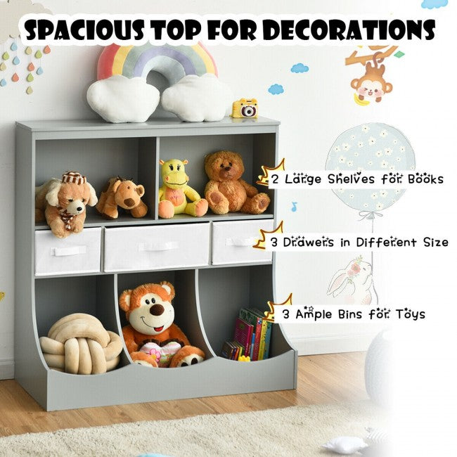 Freestanding Combo Cubby Bin Toy Storage