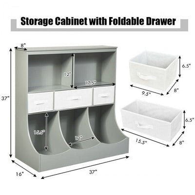 Freestanding Combo Cubby Bin Toy Storage