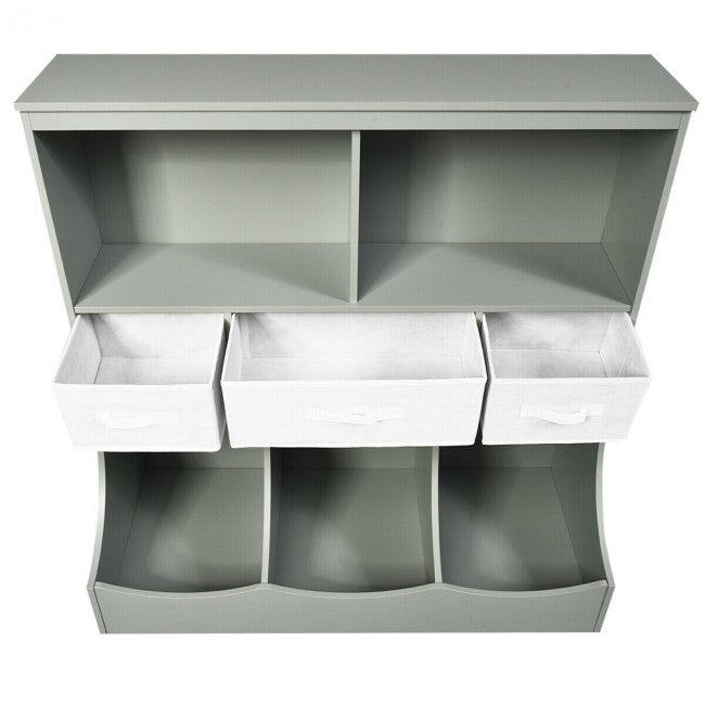 Freestanding Combo Cubby Bin Toy Storage