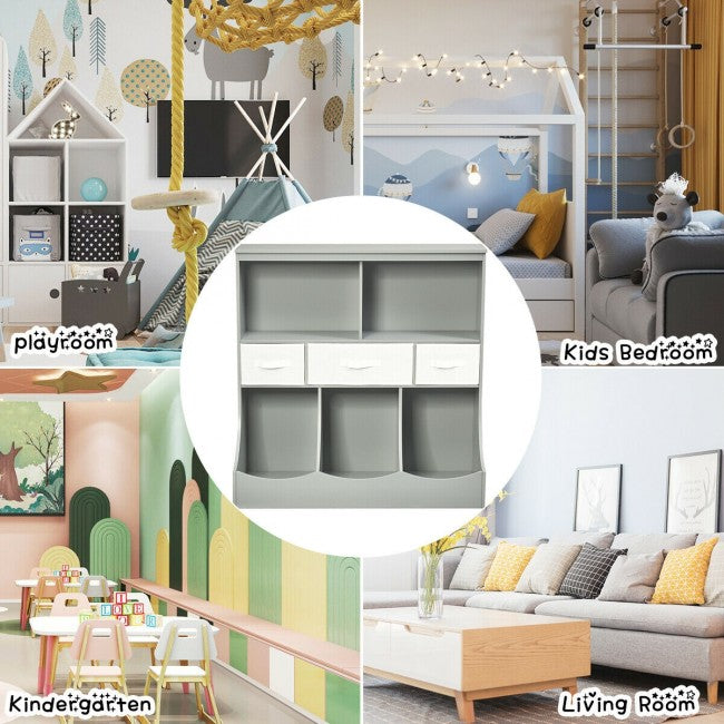 Freestanding Combo Cubby Bin Toy Storage