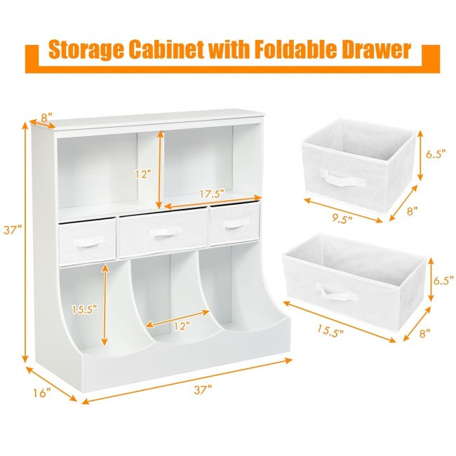 Freestanding Combo Cubby Bin Toy Storage