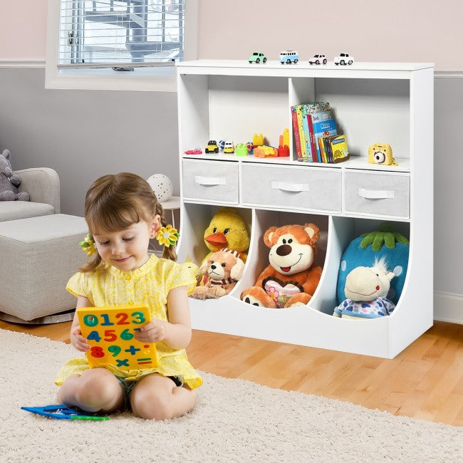 Freestanding Combo Cubby Bin Toy Storage