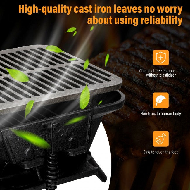Heavy Duty Cast Iron Tabletop BBQ Grill Stove for Camping Picnic