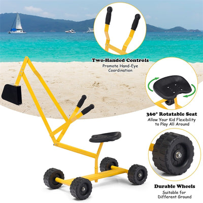 Heavy Duty Kids Ride-on Sand Digger Digging Excavator with Wheels