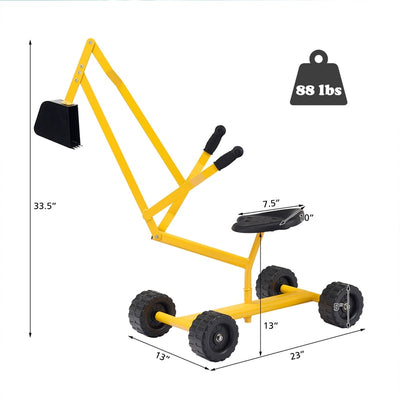 Heavy Duty Kids Ride-on Sand Digger Digging Excavator with Wheels