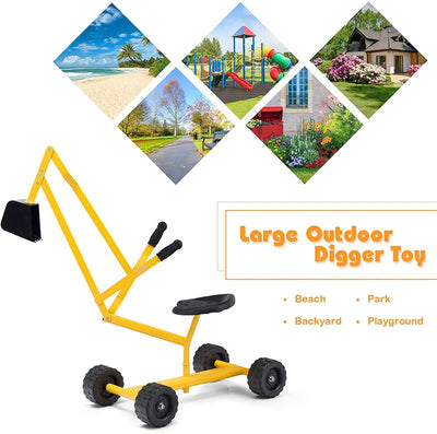 Heavy Duty Kids Ride-on Sand Digger Digging Excavator with Wheels