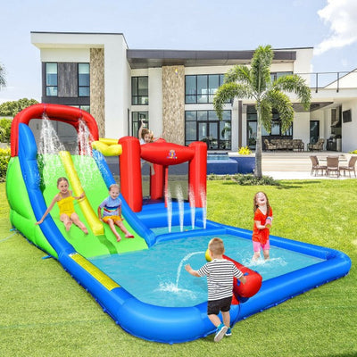 Inflatable Castle Kids Dual Water Slides Bounce House