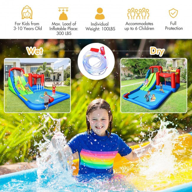 Inflatable Castle Kids Dual Water Slides Bounce House