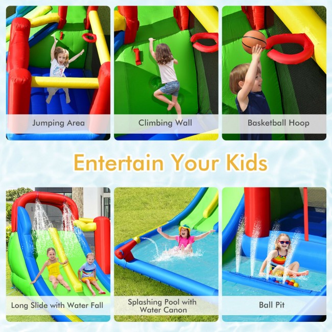 Inflatable Castle Kids Dual Water Slides Bounce House