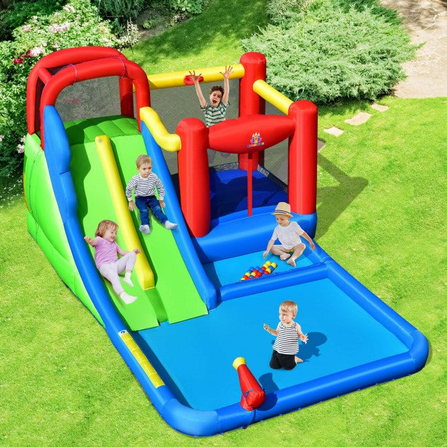 Inflatable Castle Kids Dual Water Slides Bounce House