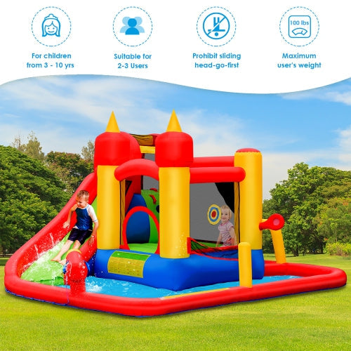 Outdoor Water Park Kids Bounce House With Blow Up Water Slides