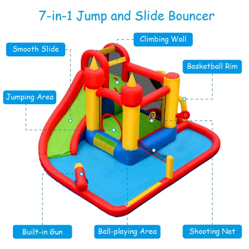 Outdoor Water Park Kids Bounce House With Blow Up Water Slides