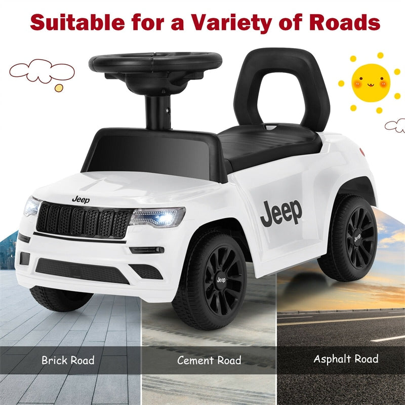 Jeep Kids Ride Stroller with Steering Wheel Under Seat Storage