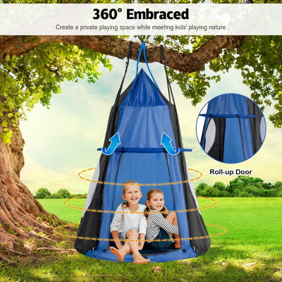 2-in-1 40 Inch Kids Hanging Chair Detachable Swing Tent