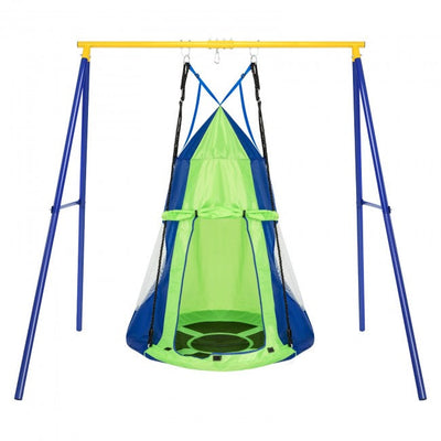 2-in-1 40 Inch Kids Hanging Chair Detachable Swing Tent