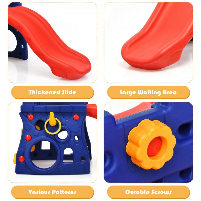 Kids Freestanding Climber Slide with Telescope
