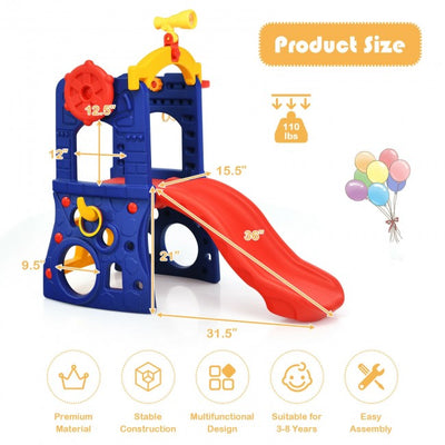 Kids Freestanding Climber Slide with Telescope