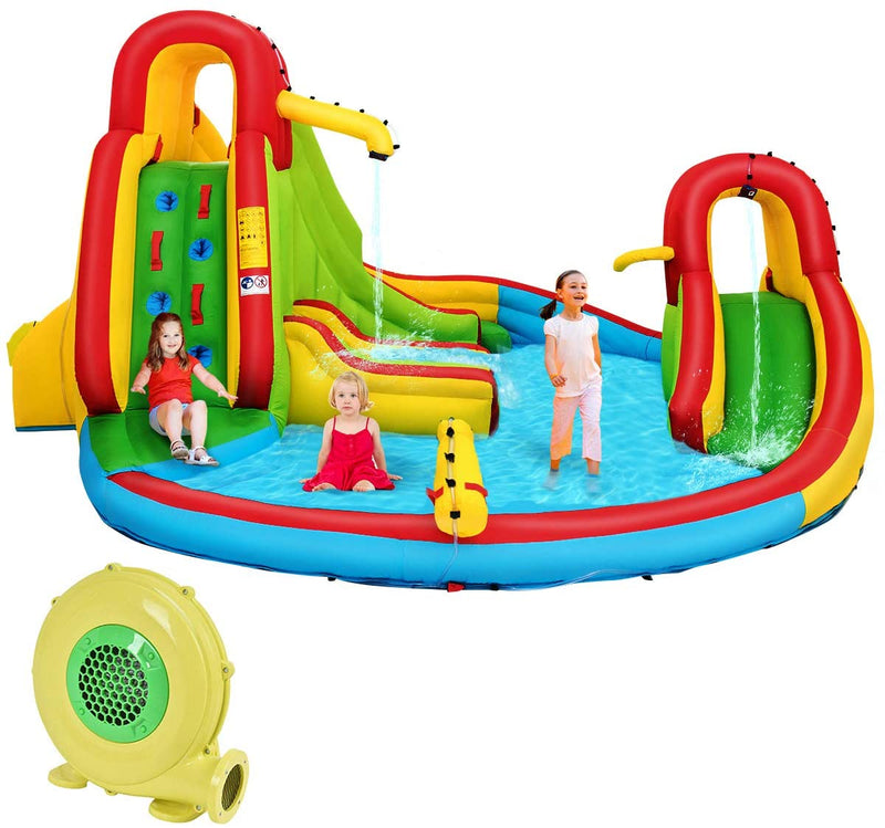 Kids Gift Inflatable Water Slide Bounce Park with 480W Blower