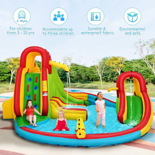 Kids Gift Inflatable Water Slide Bounce Park with 480W Blower