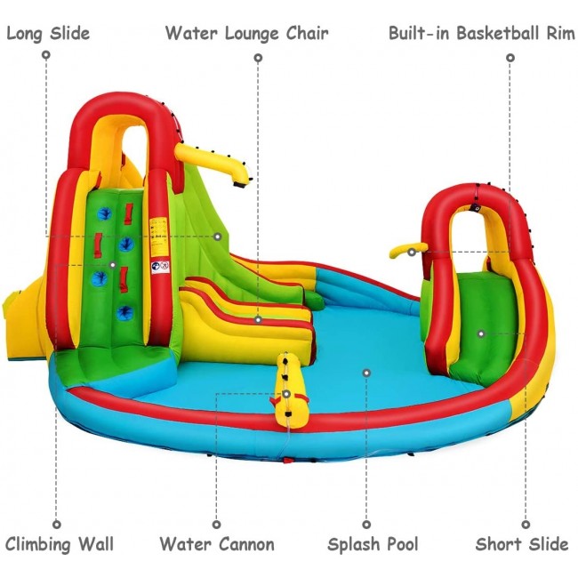 Kids Gift Inflatable Water Slide Bounce Park with 480W Blower