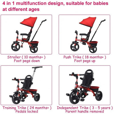 Kids Tricycle with Adjustable Canopy