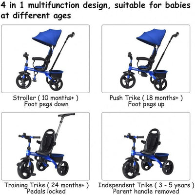 Kids Tricycle with Adjustable Canopy