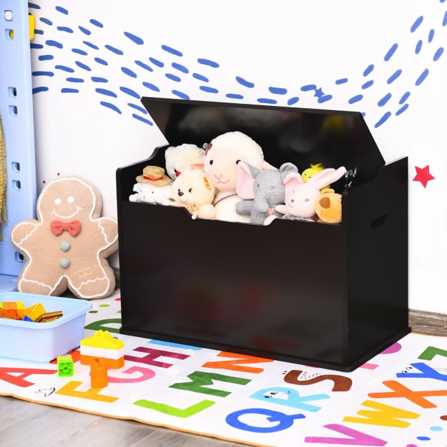 Kids Wooden Toy Box/Bench with Safety Hinged Lid
