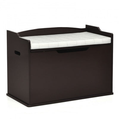 Kids Wooden Toy Box/Bench with Safety Hinged Lid