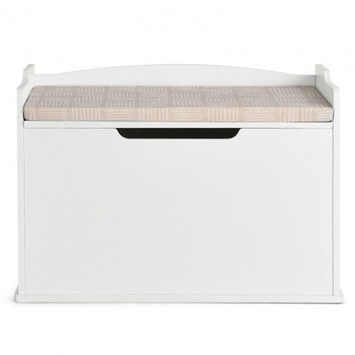Kids Wooden Toy Box/Bench with Safety Hinged Lid