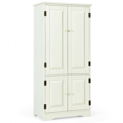 Freestanding Accent Floor Storage Cabinet Cupboard with Adjustable Shelves and Anti-toppling Device