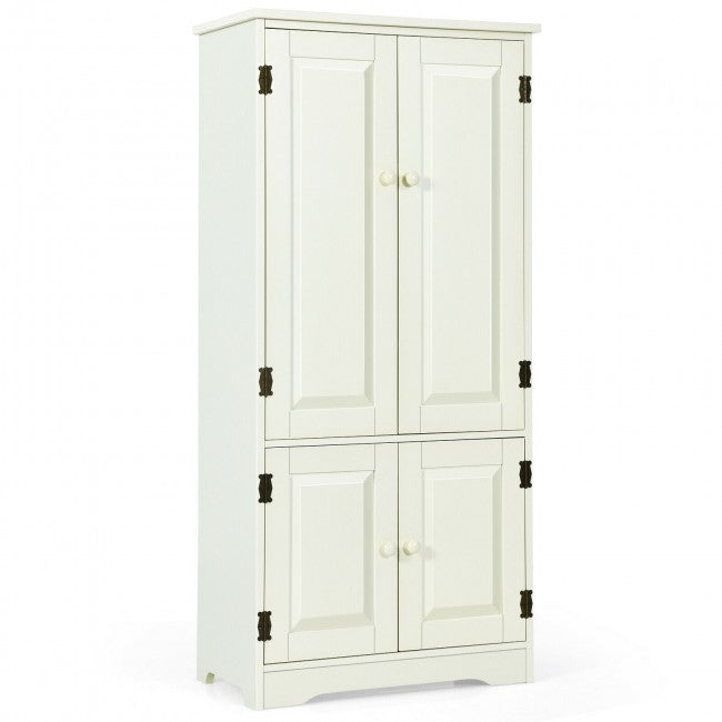 Freestanding Accent Floor Storage Cabinet Cupboard with Adjustable Shelves and Anti-toppling Device