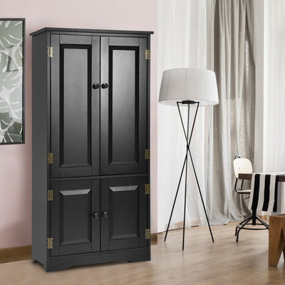 Freestanding Accent Floor Storage Cabinet Cupboard with Adjustable Shelves and Anti-toppling Device