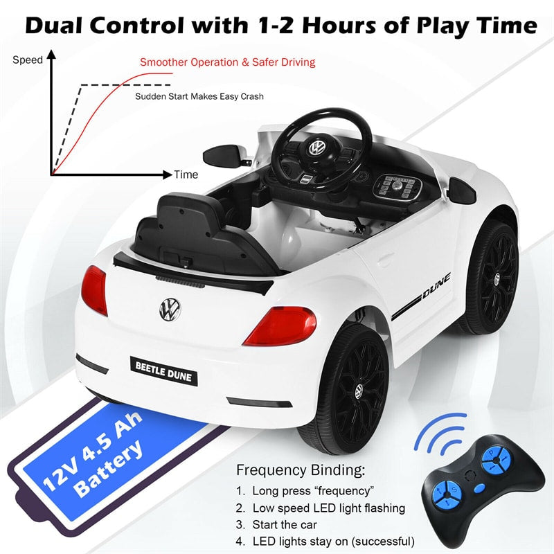 12V battery powered child ride in car with remote control licensed Volkswagen Beetle