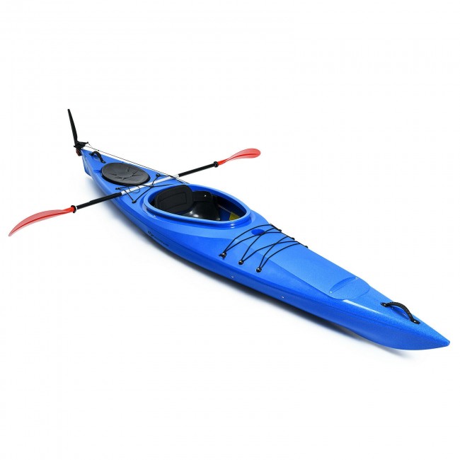 Lightweight Single Sit-in Kayak Recreational Ocean Fishing Keel Kayak Boat With Aluminum Paddle and Storage Bin