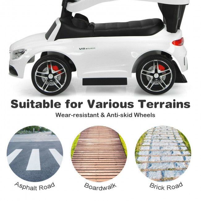 Mercedes Benz Push Car Stroller with Canopy for Toddlers