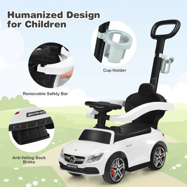 Mercedes Benz Push Car Stroller with Canopy for Toddlers