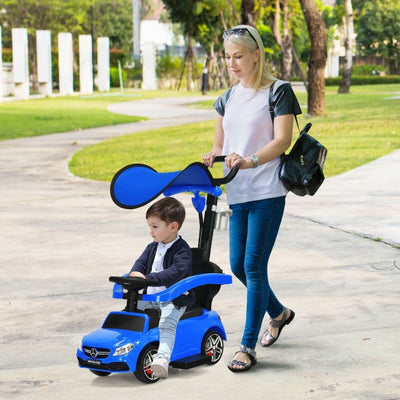 Mercedes Benz Push Car Stroller with Canopy for Toddlers