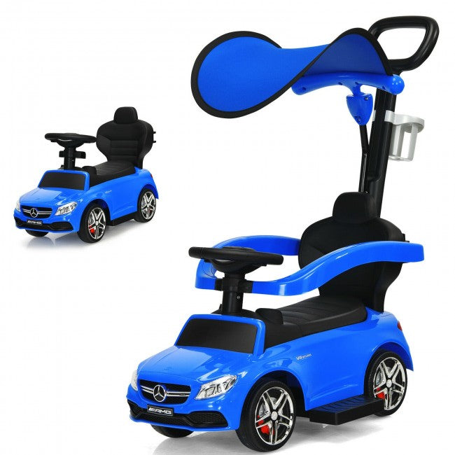 Mercedes Benz Push Car Stroller with Canopy for Toddlers