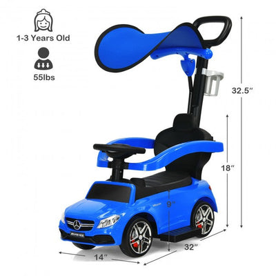 Mercedes Benz Push Car Stroller with Canopy for Toddlers