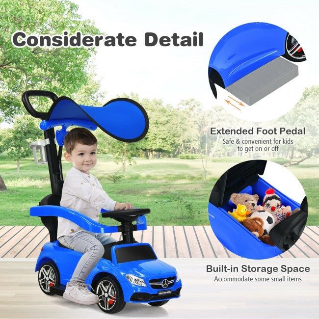 Mercedes Benz Push Car Stroller with Canopy for Toddlers
