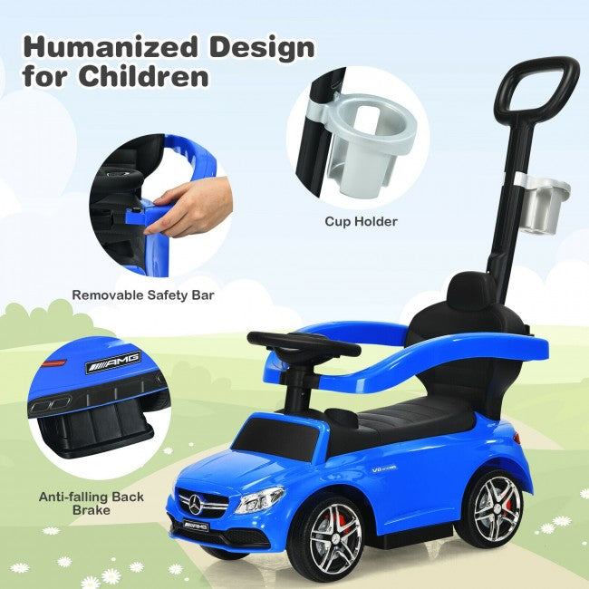 Mercedes Benz Push Car Stroller with Canopy for Toddlers