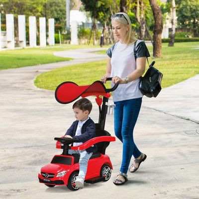 Mercedes Benz Push Car Stroller with Canopy for Toddlers