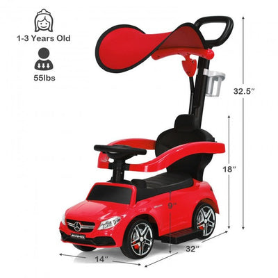 Mercedes Benz Push Car Stroller with Canopy for Toddlers