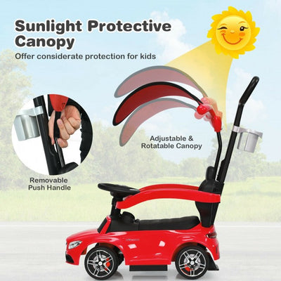 Mercedes Benz Push Car Stroller with Canopy for Toddlers