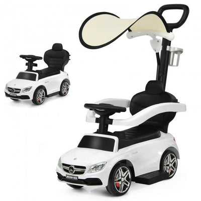 Mercedes Benz Push Car Stroller with Canopy for Toddlers