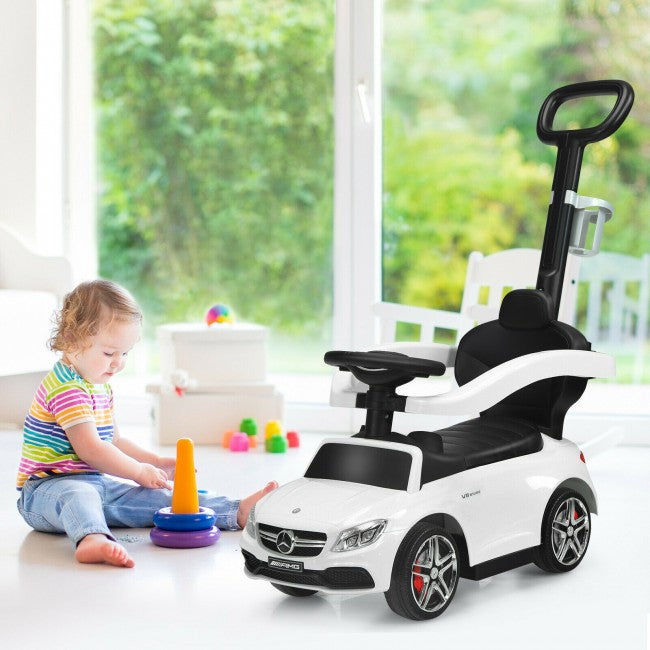 Mercedes Benz Push Car Stroller with Canopy for Toddlers